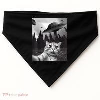 Alien UFO Funny Cat Selfie USA-Made Doggie Bandana thumb 0
