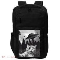 Alien UFO Funny Cat Selfie Impact Tech Backpack thumb 0