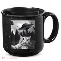 Alien UFO Funny Cat Selfie 15oz Campfire Ceramic Mug thumb 0