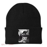 Alien UFO Funny Cat Selfie Beanie thumb 0