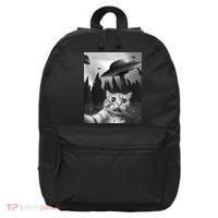 Alien UFO Funny Cat Selfie 16 in Basic Backpack thumb 0