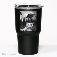 Alien UFO Funny Cat Selfie Tumbler thumb 0