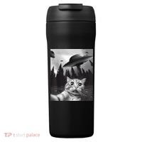 Alien UFO Funny Cat Selfie 24oz Duet Stainless Steel Tumbler thumb 0
