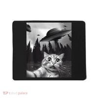 Alien UFO Funny Cat Selfie Mousepad thumb 0