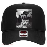 Alien UFO Funny Cat Selfie Hat thumb 0