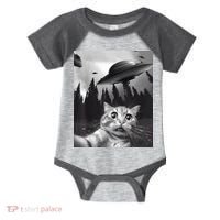 Alien UFO Funny Cat Selfie Infant Baby Jersey Bodysuit thumb 0