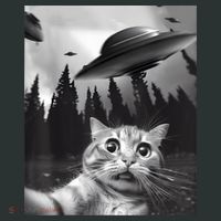Alien UFO Funny Cat Selfie Infant Baby Jersey Bodysuit thumb 2