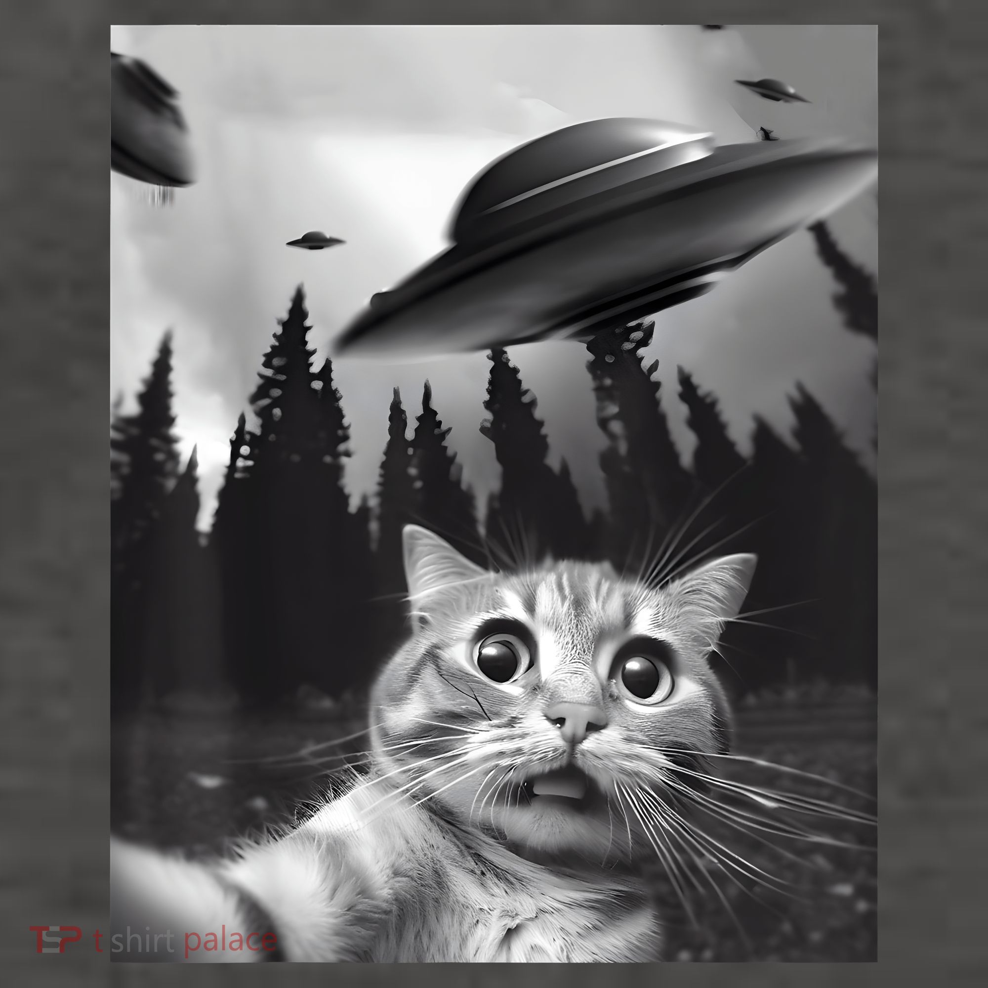 Alien UFO Funny Cat Selfie Vector Backpack
