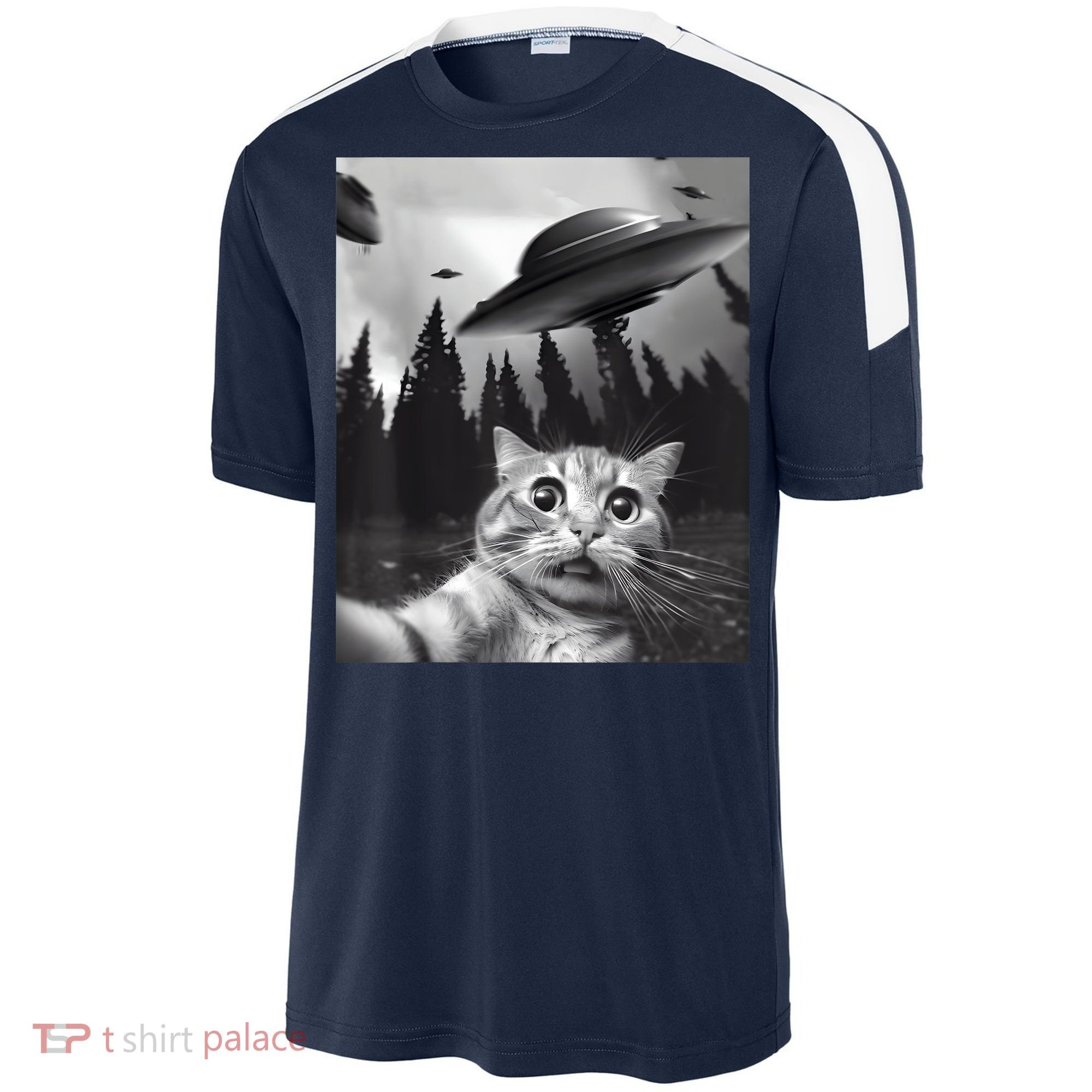Alien UFO Funny Cat Selfie Sport-Tek Competitor United Soccer Jersey