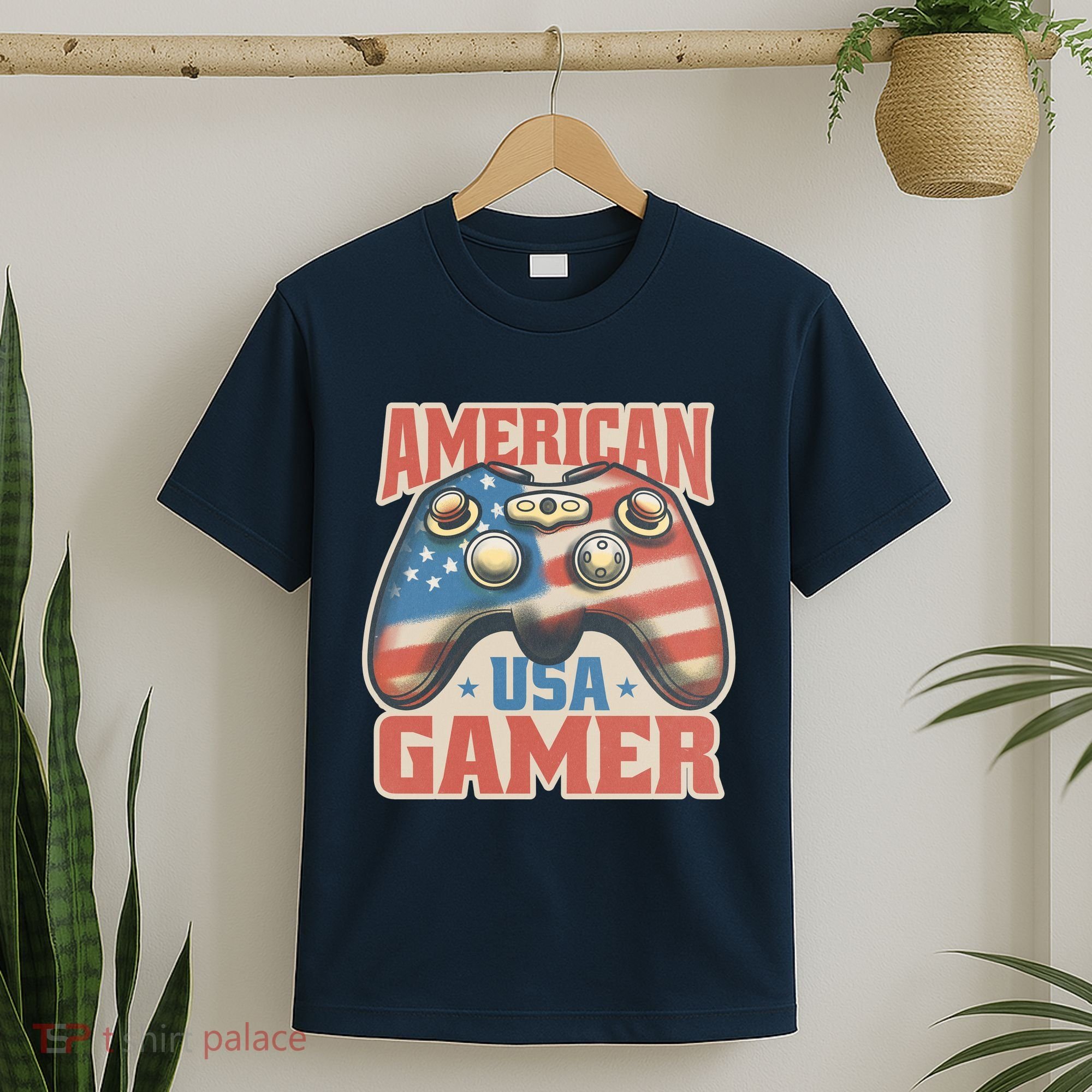 American USA Gamer Vintage T-Shirt