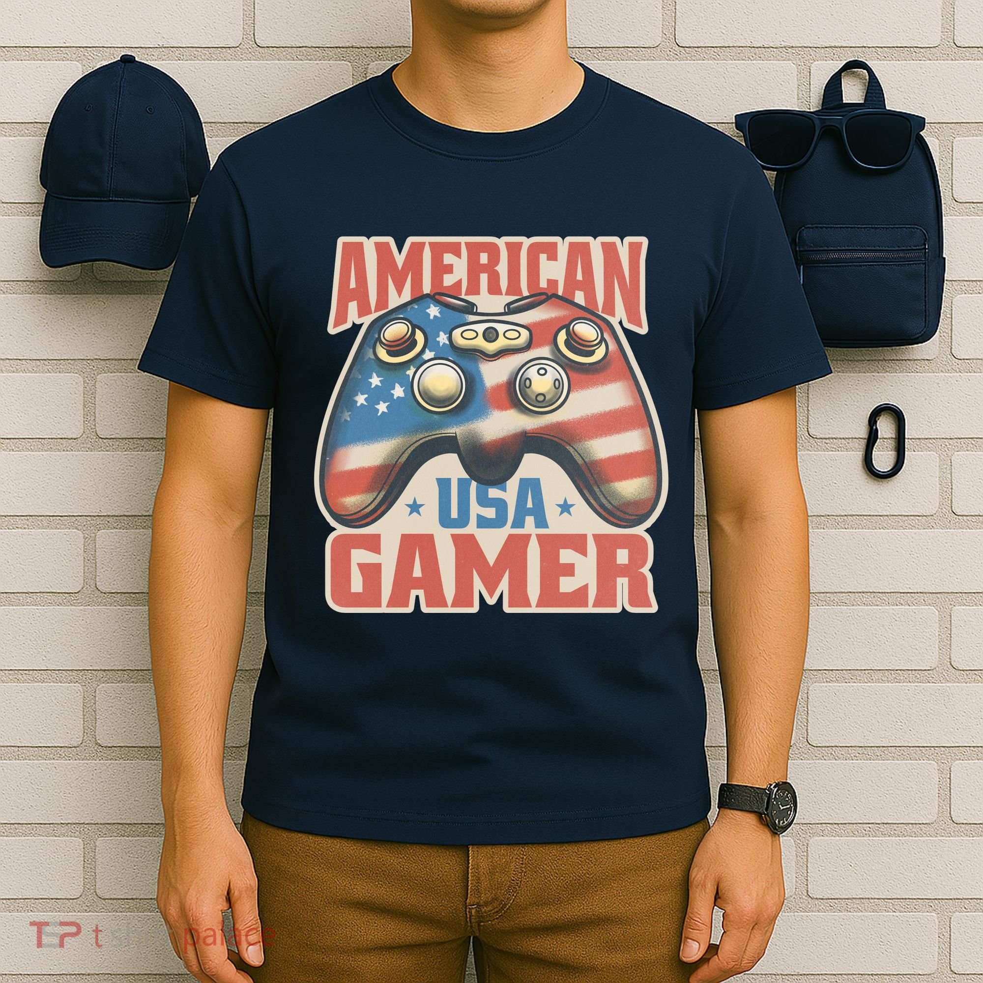 American USA Gamer Vintage T-Shirt