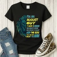 August Birthday Guy Has 3 Sides Sweet Funny Crazy  Women's T-Shirt thumb 3