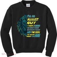 August Birthday Guy Has 3 Sides Sweet Funny Crazy  Kids Sweatshirt thumb 0