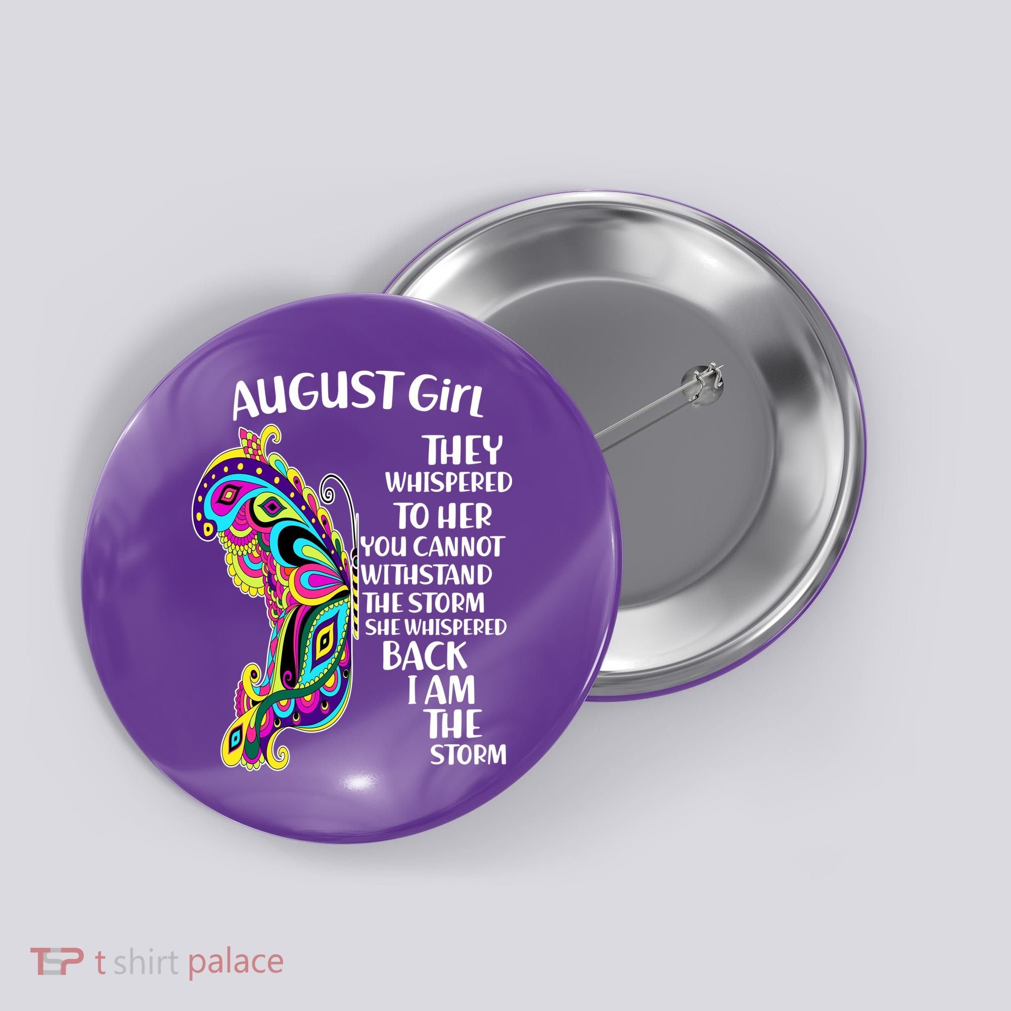 August Girl Paisley Butterfly Button
