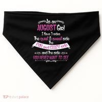 August Girl Sweet But Crazy Funny Birthday USA-Made Doggie Bandana thumb 0