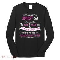 August Girl Sweet But Crazy Funny Birthday Long Sleeve Shirt thumb 0