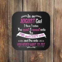 August Girl Sweet But Crazy Funny Birthday Coaster thumb 0