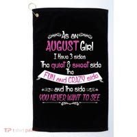 August Girl Sweet But Crazy Funny Birthday Golf Towel thumb 0