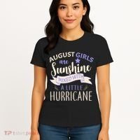 August Girls Are Sunshine Mixed With Hurricane Women's T-Shirt thumb 4
