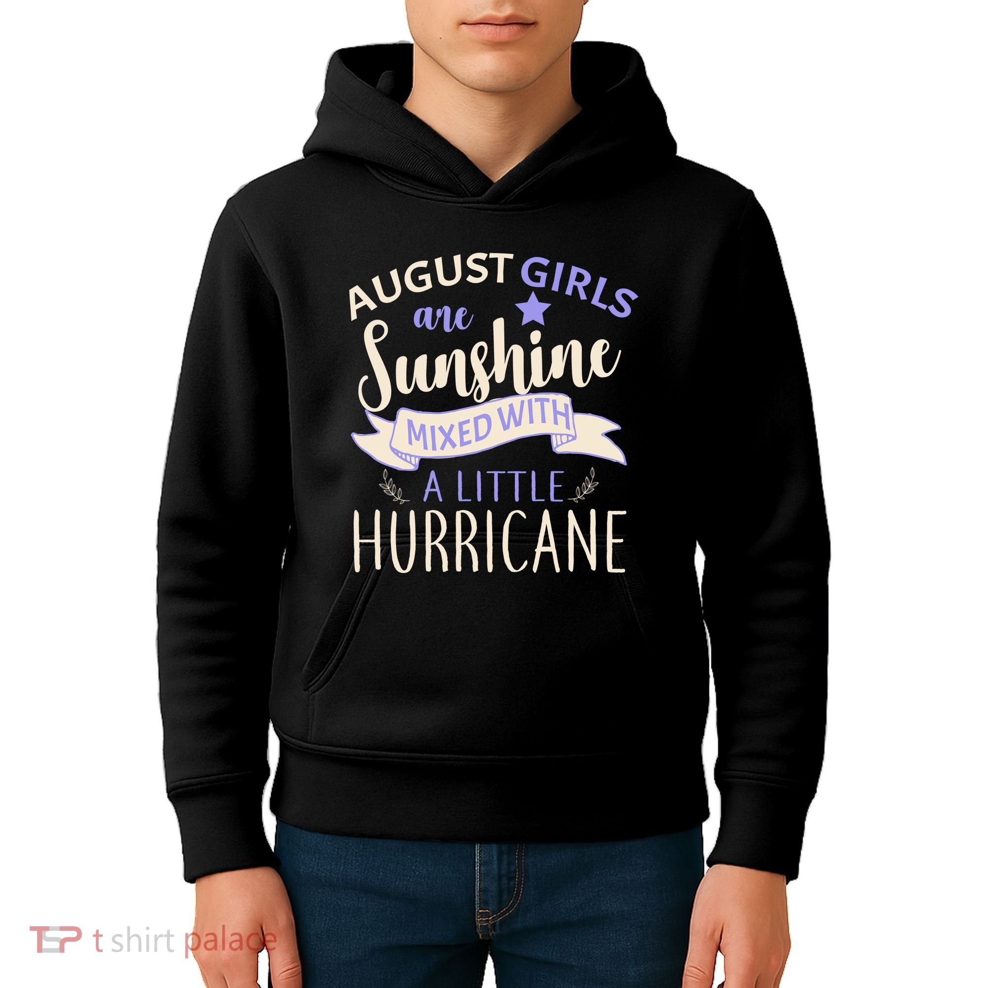 August Girls Are Sunshine Mixed With Hurricane Kids Hoodie