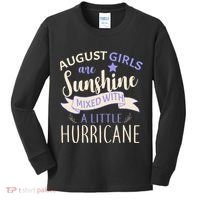 August Girls Are Sunshine Mixed With Hurricane Kids Long Sleeve Shirt thumb 0