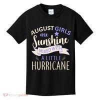 August Girls Are Sunshine Mixed With Hurricane Kids T-Shirt thumb 0