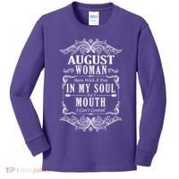 August Woman Funny Birthday Kids Long Sleeve Shirt thumb 0