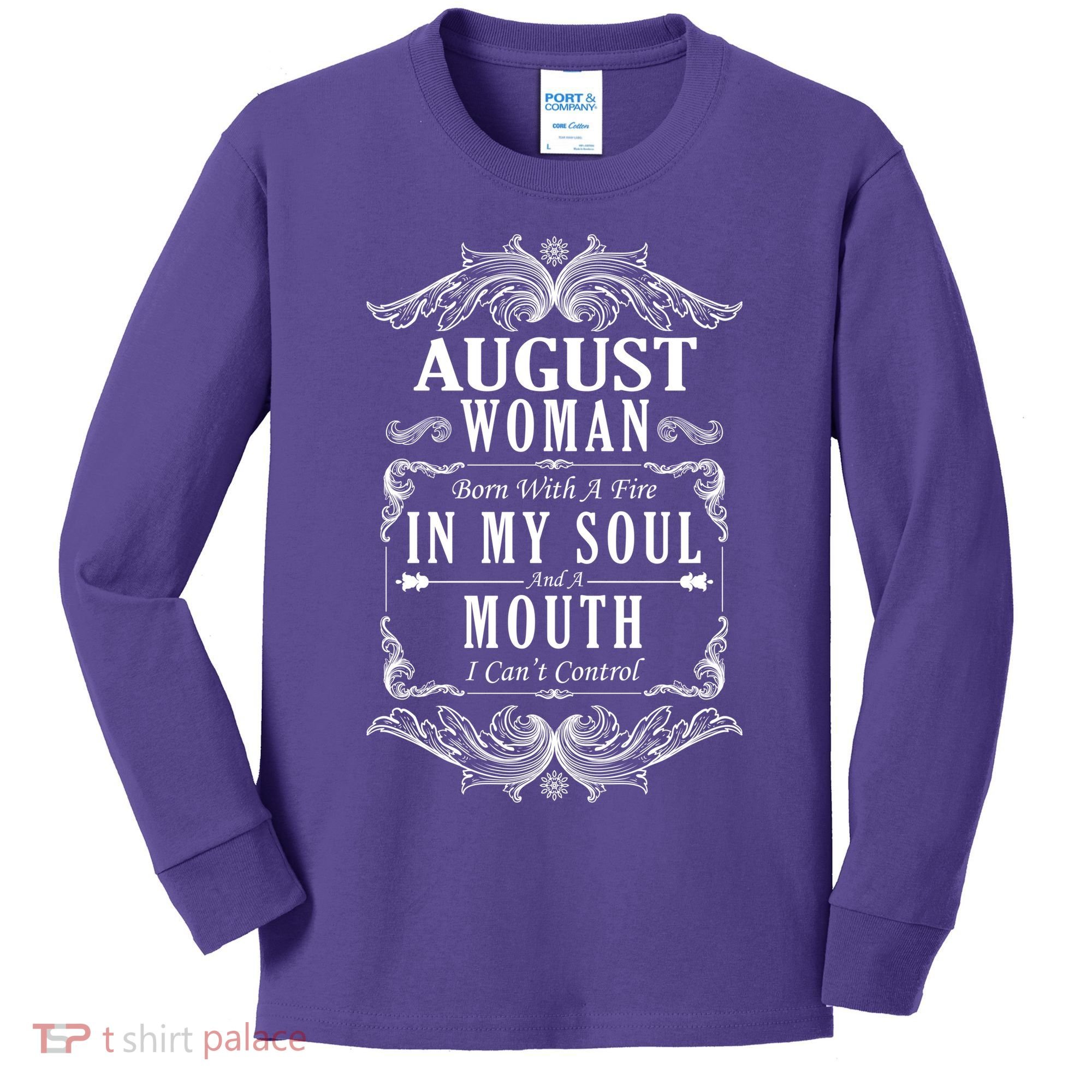 August Woman Funny Birthday Kids Long Sleeve Shirt
