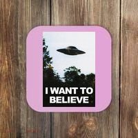 Alien Ufo Hunter I Want To Believe Coaster thumb 0