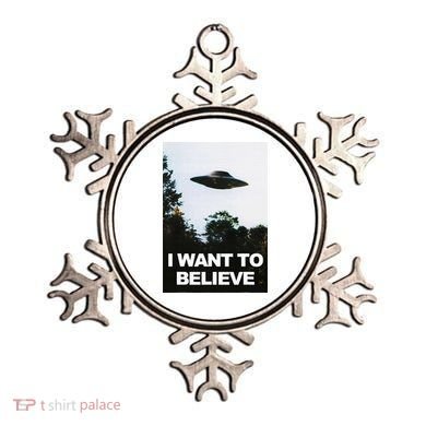 Alien Ufo Hunter I Want To Believe Ornament