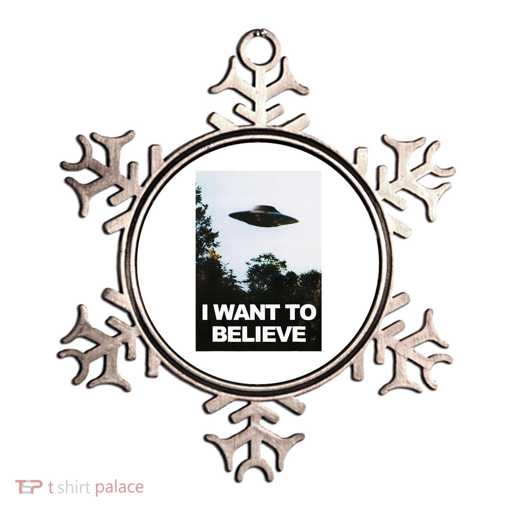 Alien Ufo Hunter I Want To Believe Ornament