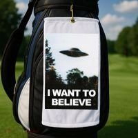Alien Ufo Hunter I Want To Believe Golf Towel thumb 2