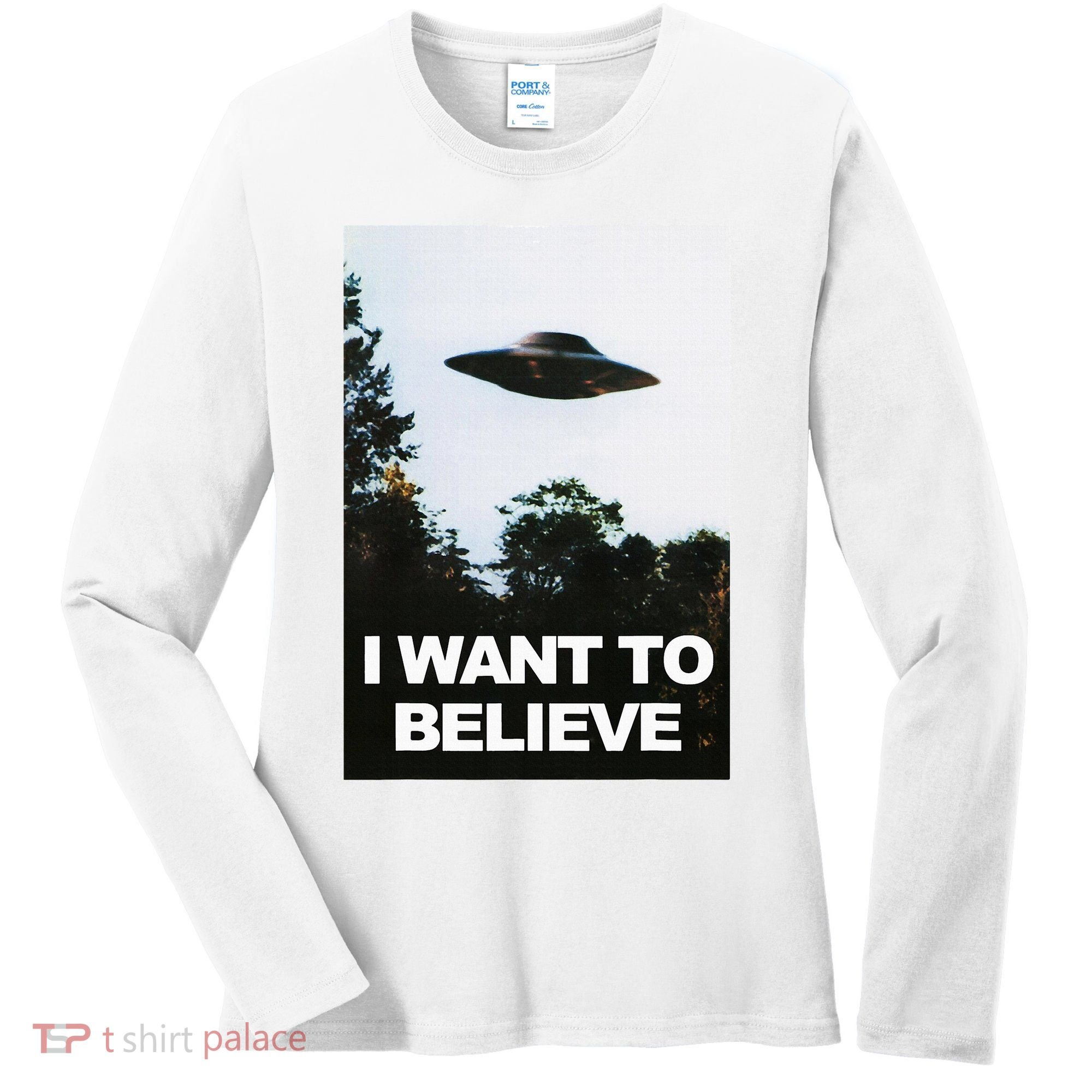 Alien Ufo Hunter I Want To Believe Women's Long Sleeve Shirt