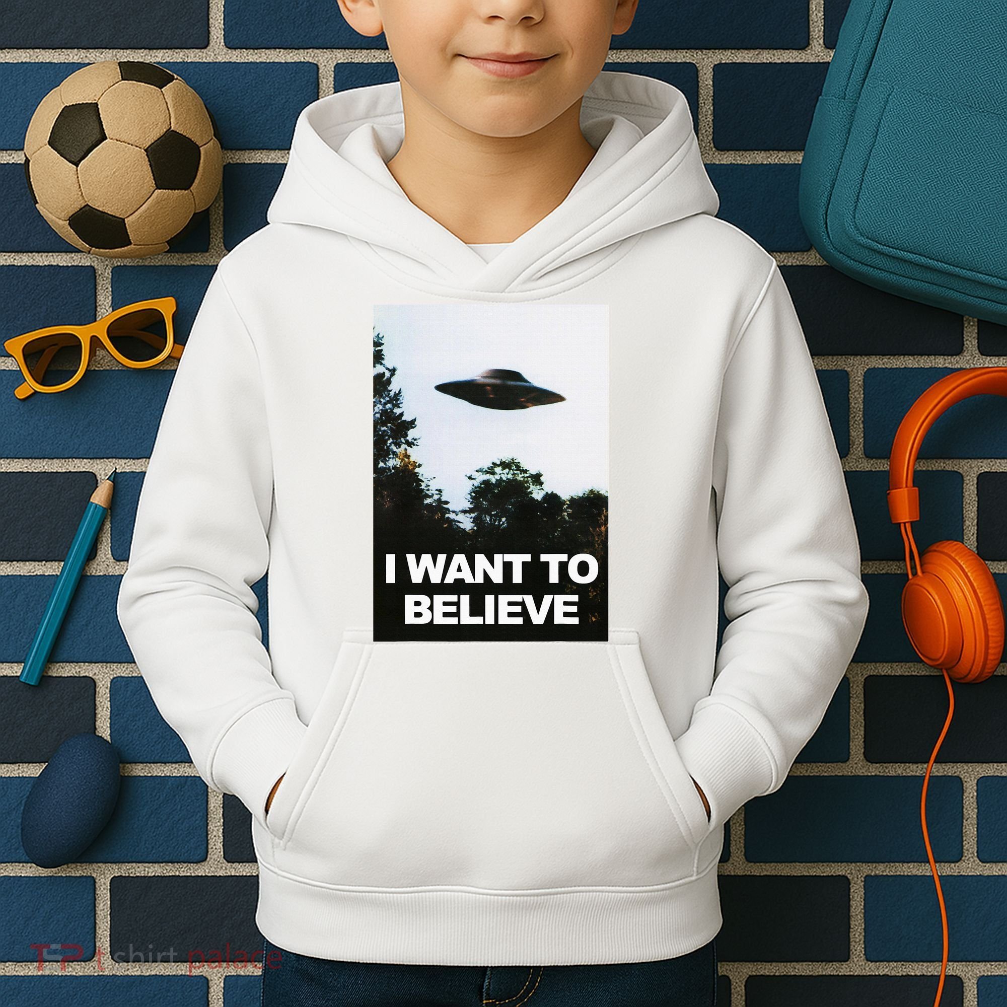 Alien Ufo Hunter I Want To Believe Kids Hoodie
