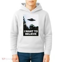 Alien Ufo Hunter I Want To Believe Kids Hoodie thumb 4