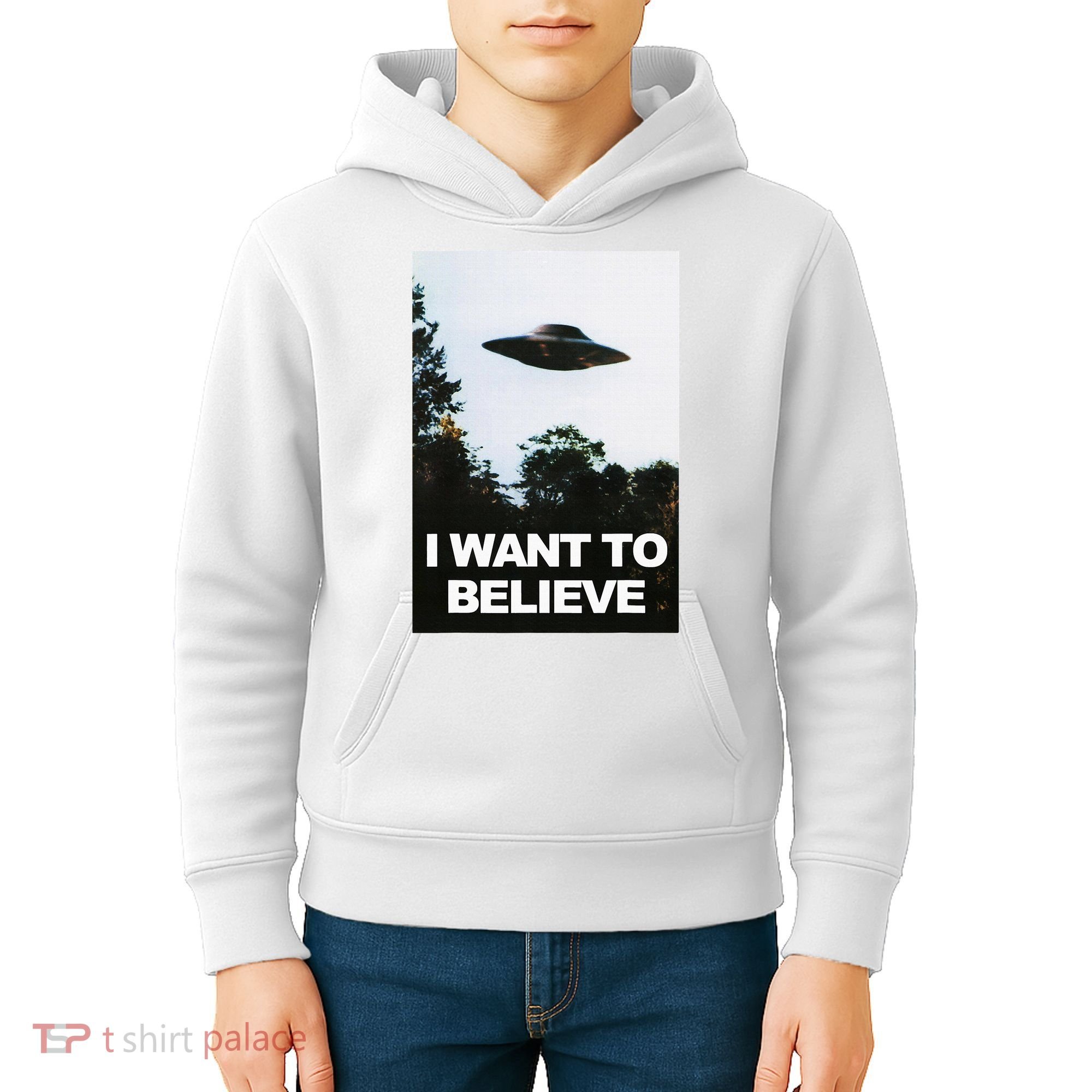 Alien Ufo Hunter I Want To Believe Kids Hoodie