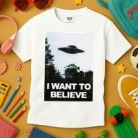 Alien Ufo Hunter I Want To Believe Kids T-Shirt thumb 3