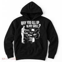 All Up In My Grill Barbecue BBQ Smoker Father's Day Hoodie thumb 0