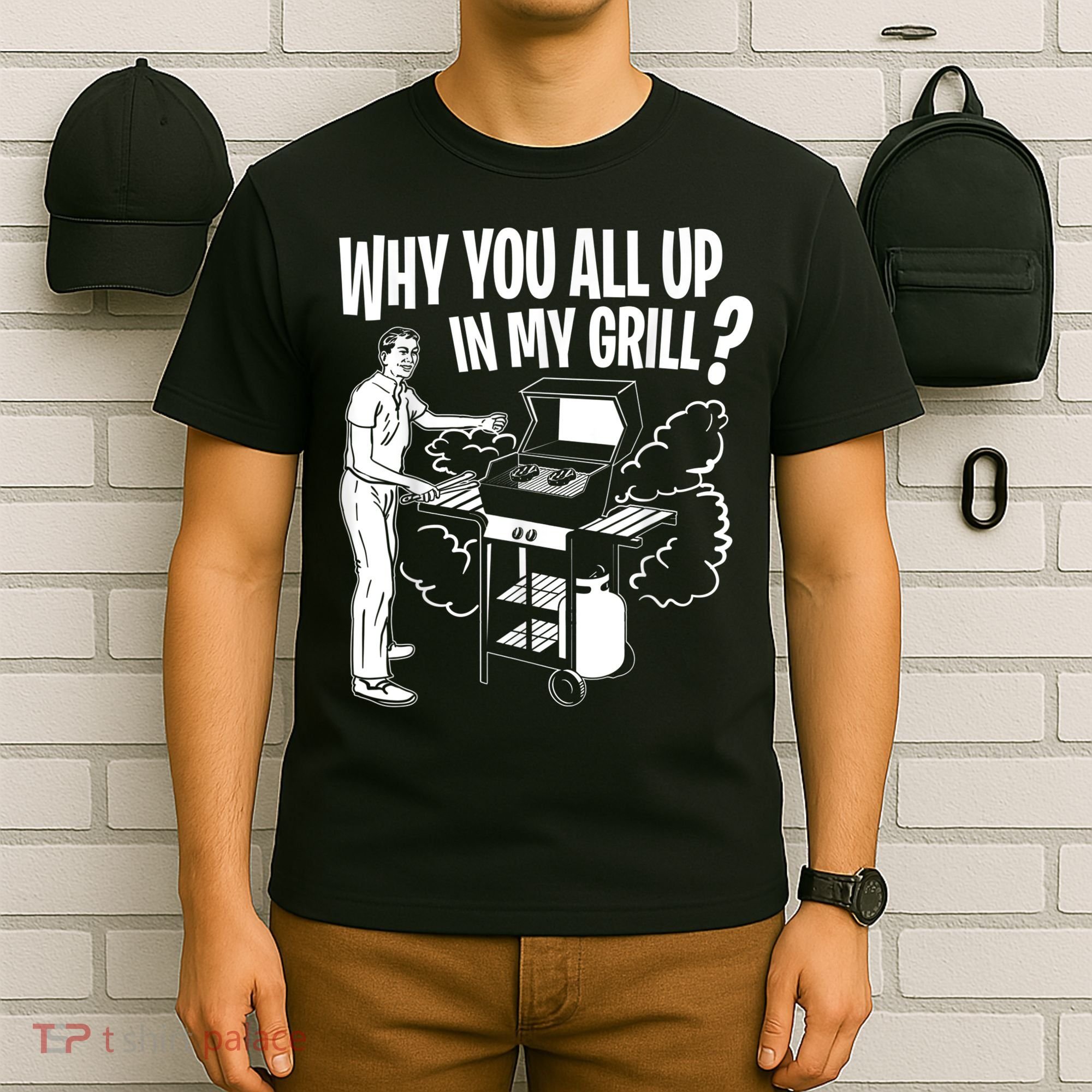 All Up In My Grill Barbecue BBQ Smoker Father's Day T-Shirt