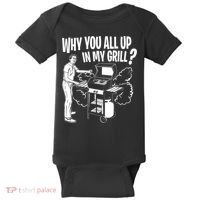 All Up In My Grill Barbecue BBQ Smoker Father's Day Baby Bodysuit thumb 0