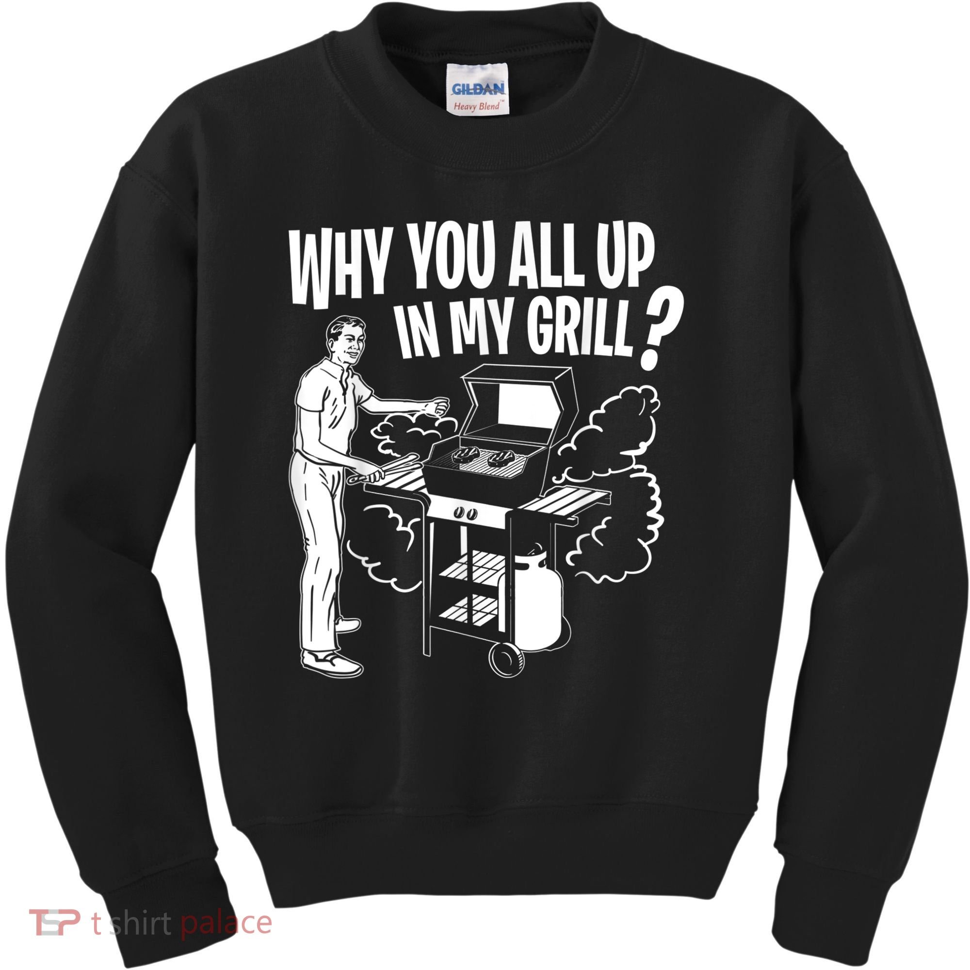 All Up In My Grill Barbecue BBQ Smoker Father's Day Kids Sweatshirt