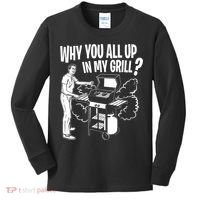 All Up In My Grill Barbecue BBQ Smoker Father's Day Kids Long Sleeve Shirt thumb 0