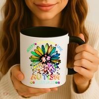 Accept Understand Love Autism Awareness Sunflower Puzzle Pieces Coffee Mug thumb 3