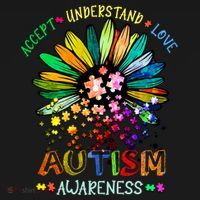 Accept Understand Love Autism Awareness Sunflower Puzzle Pieces Ornament thumb 1