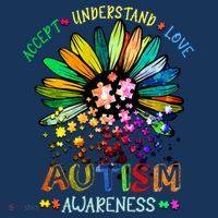 Accept Understand Love Autism Awareness Sunflower Puzzle Pieces Beanie thumb 2