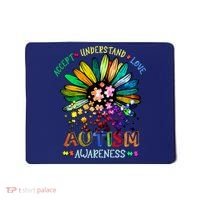 Accept Understand Love Autism Awareness Sunflower Puzzle Pieces Mousepad thumb 0