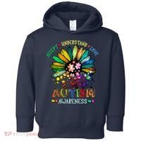Accept Understand Love Autism Awareness Sunflower Puzzle Pieces Toddler Hoodie thumb 0