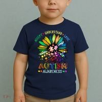Accept Understand Love Autism Awareness Sunflower Puzzle Pieces Toddler T-Shirt thumb 2