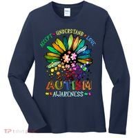Accept Understand Love Autism Awareness Sunflower Puzzle Pieces Women's Long Sleeve Shirt thumb 0