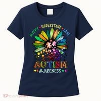 Accept Understand Love Autism Awareness Sunflower Puzzle Pieces Women's T-Shirt thumb 0
